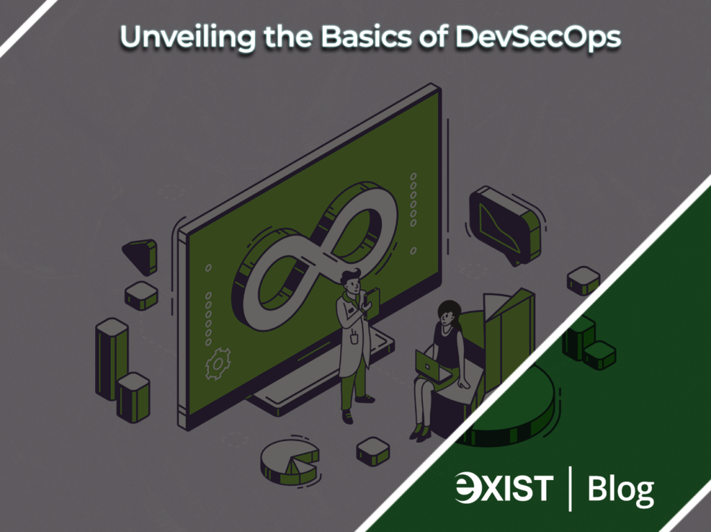 DevSecOps Basics Unveiled: Empowering Security Success 2 Graphic showing someone teaching another person DevSecOps with the text “Unveiling the Basics of DevSecOps”