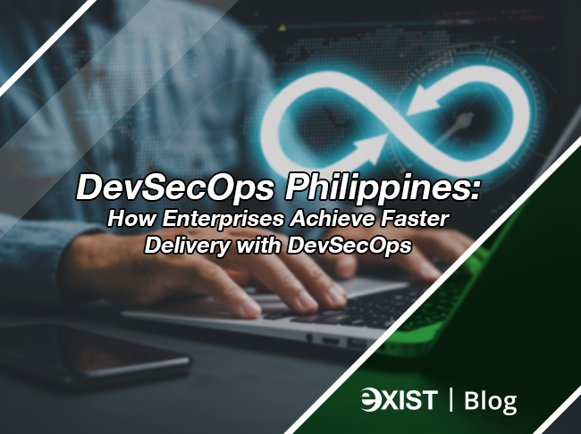 DevSecOps Philippines: How Enterprises Achieve Faster Delivery with DevSecOps 6 Engineer working on laptop with devsecops symbol and text that says DevSecOps Philippines How Enterprises Achieve Faster Delivery with DevSecOps