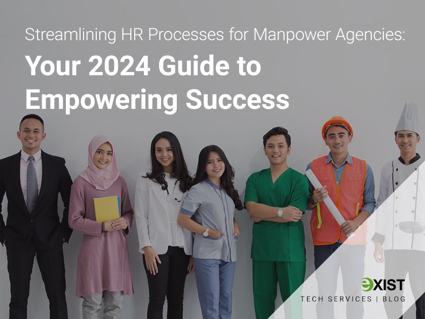 Streamlining HR Processes for Manpower Agencies: Your 2024 Guide to Empowering Success 1 Employees with the text saying Streamlining HR Processes for Manpower Agencies: Your 2024 Empowering Guide to Success