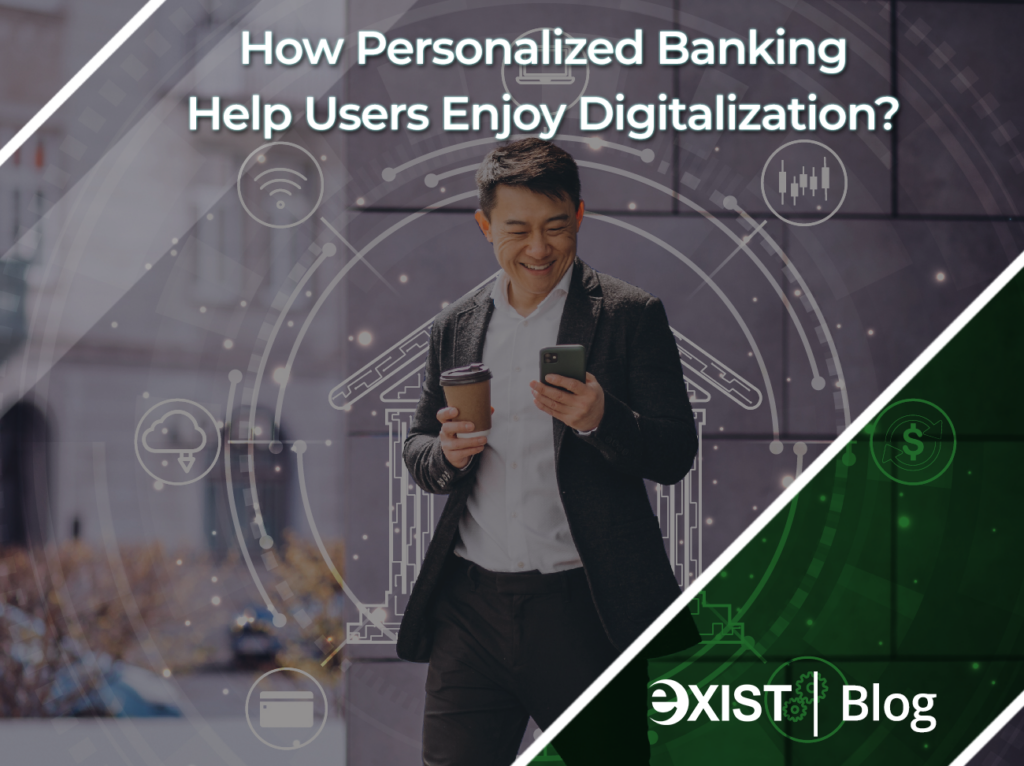 A person that is happy doing personalized banking transaction