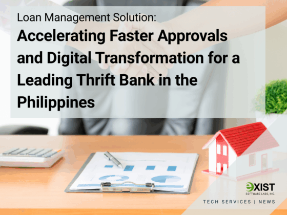 Picture of a handshake with text saying Accelerating Faster Approvals and Digital Transformation for a Leading Thrift Bank in the Philippines